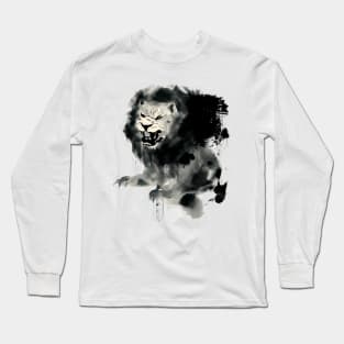 Lion Japanese ink Painting Long Sleeve T-Shirt